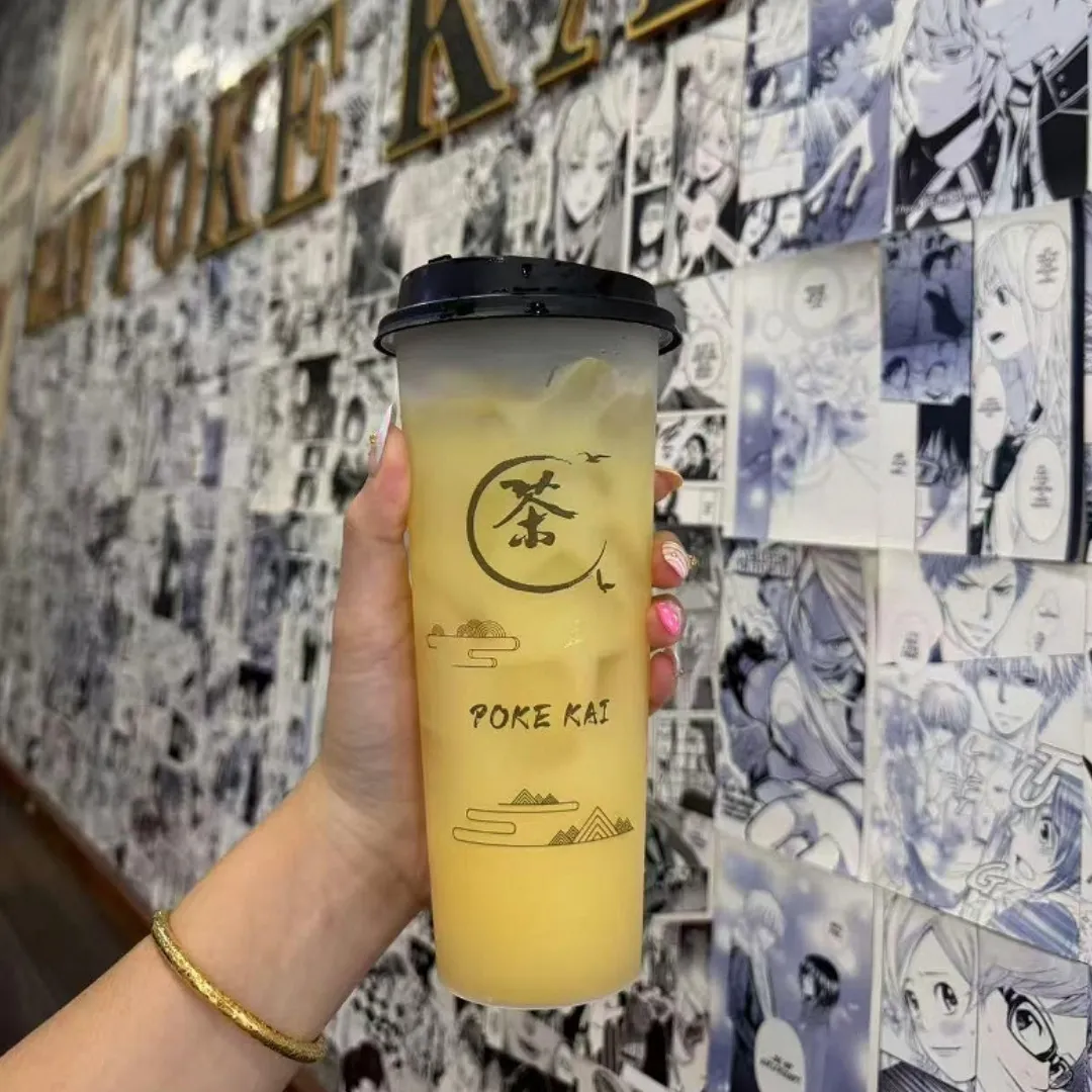 Creamy mango yogurt drink with ice